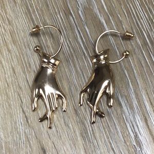 New Rose Gold Colored Victorian Inspired Lady Hand earrings.